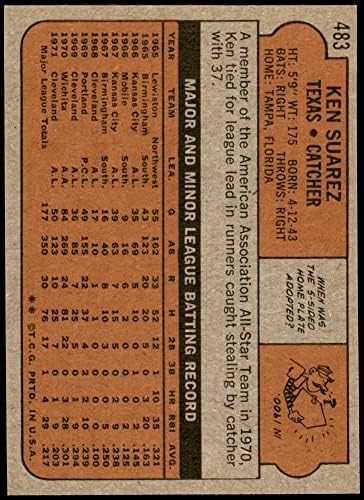 1972 Topps 483 Ken Suarez Texas Rangers NM/MT Rangers
