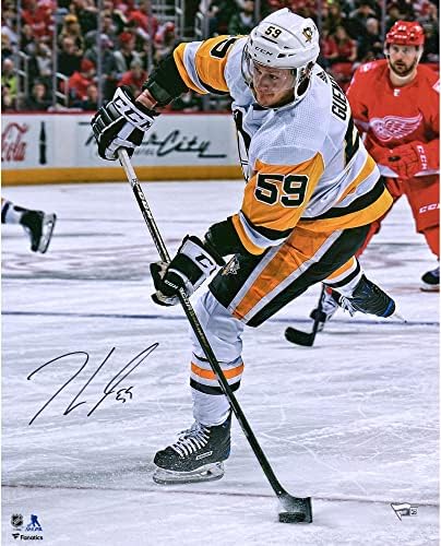 ג'ייק גוונטל פיטסבורג פינגווינים חתימה על צילומי גופיה לבנה 16 x 20 - תמונות NHL עם חתימה על חתימה