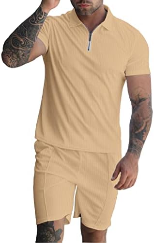 חולצות פולו של יוגו מכנסיים קצרים תלבושות של 2 חתיכות לגברים בגדי ביץ
