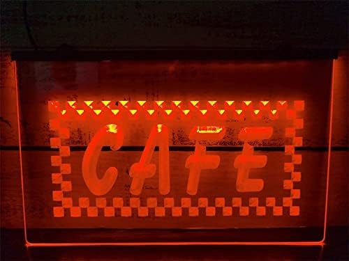 קפה DVTEL NEON SIGHT LED דוגמנות אור אותיות זוהרות שלט לוח אקרילי ניאון אור דקורטיבי, 40X30 סמ.