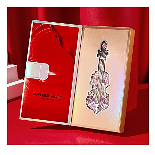 לאורך זמן שפתון קטיפה אדום כינור שפתון ייחודי כינור עיצוב שפתון עמיד למים עמיד תרסיס נוזל שפתון עם אריזת מתנה יפני שפתון
