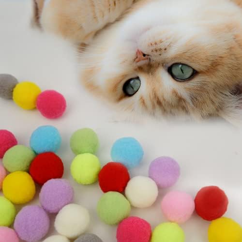 30/60/100 יחידות 3 סמ פרימיום צבעוני חתול צעצוע כדורי-רך חתלתול פום פום צעצועים-קל משקל וקטן בקלות כפה עבור מקורה חתולים אינטראקטיבי משחק