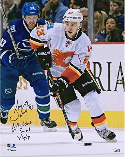 ג'וני גאודריו קלגרי להבות חתימה על תצלום הופעת בכורה של 16 x 20 NHL עם כתובות מרובות - 14 של מהדורה מוגבלת של 14 - תמונות NHL עם חתימה