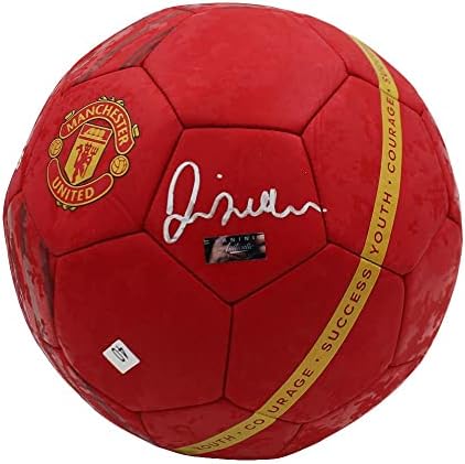 דייוויד בקהאם חתם על מנצ'סטר יונייטד אדום כדור כדורגל אדום - כדורי כדורגל עם חתימה