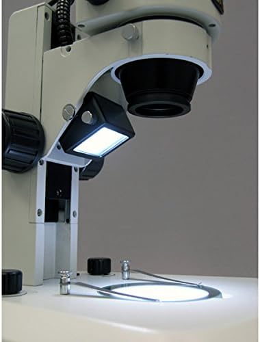 מיקרוסקופ זום סטריאו משקפת מקצועי של אמסקופ-1 מגה-רל, עיניות פי 10, הגדלה פי 3.5 פי 45, מטרת זום פי 0.7 פי 4.5, תאורת לד עליונה ותחתונה,