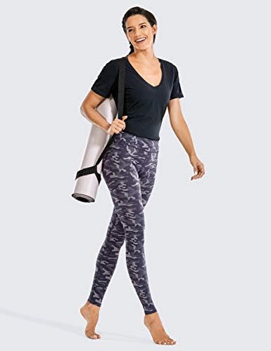 CRZ יוגה לנשים עירומות תחושה של בקרת בטן חותלות 28 אינץ ' - מכנסי יוגה בעלי מותניים סופר גבוהים