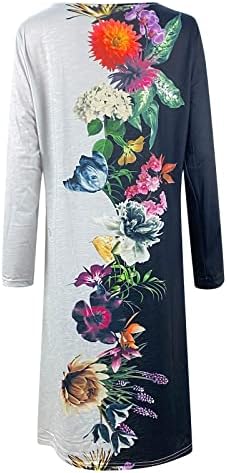 שמלות קוקטייל של נוקמופו לנשים 2023 שמלת שרוול ארוך מודפס מזדמן מודפס