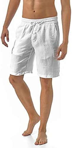 Gdjgta גברים קיץ צבע מזדמן צבע אחיד שרוך אמצע המותניים מכנסיים קצרים עם כיסים