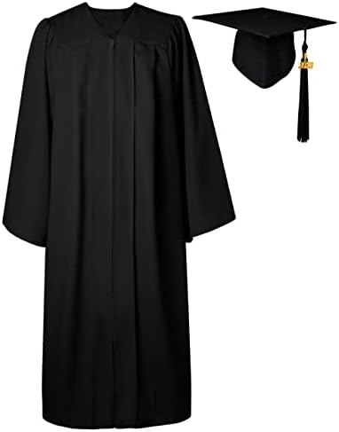 כובע סיום סיום של GraduatePro Matte Sap ושמלה 2023 Set Mulk עם ציצית לתיכון ומכללות 12 צבעים