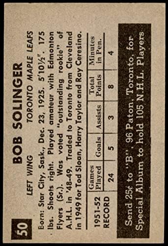 1952 Parkhurst 50 בוב סולינגר טורונטו עלים מייפל אקס/הר עלים מייפל