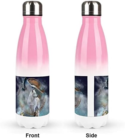 זאב מגניב מיילל חיה ירח 17oz בקבוק מים ספורט נירוסטה ואקום מבודד צורת קולה בקבוק ספורט לשימוש חוזר