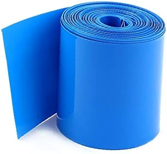 X-deree 10meters 70 ממ רוחב PVC חום מכווץ עטיפה כחול לחבילת סוללה 4x18650 (10 ממ Di Larghezza 70 ממ Di larghezza pvc מסוף Blu לכל confezione