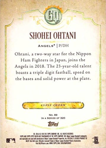 2018 Topps Gypsy Queen Baseball 89 כרטיס טירון Shohei Ohtani