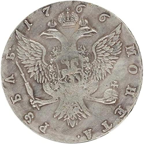 רוסיה 1766 קתרין הדולר הכסף הגדול מטבע הכסף הזר קתרין II עגול אוסף עתיק עגול עגול עתיק מתנה עבורו