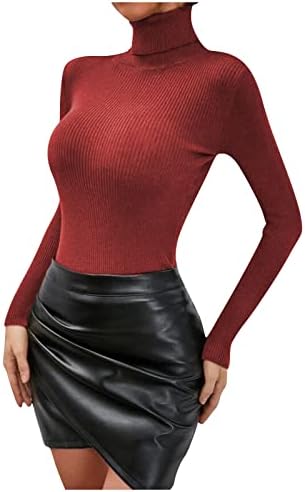סוודרים באביב לנשים אופנה צווארון גולף סוודר סוודר סוודר חולצה בצבע צמרות מזדמנים 2023