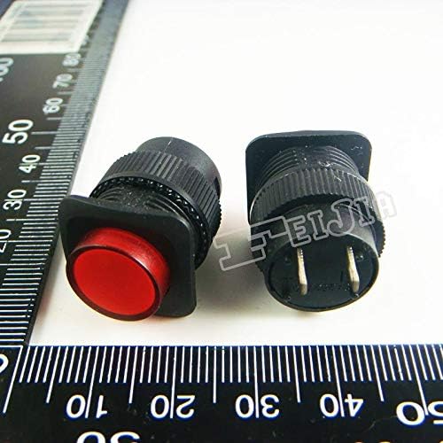 R16-504B כפתור צבע אדום 1A/250V 2Pin מתג לחיצה על נעילה עצמית ללא הנעילה 10 יחידות/הרבה