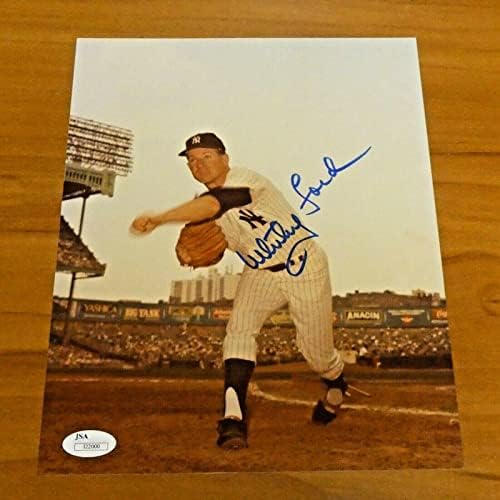 Whitey Ford Baseball HOF חתום 8x10 תמונה עם JSA COA - תמונות MLB עם חתימה