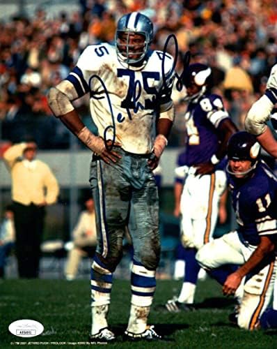 Jethro pugh חתום עם חתימה 8x10 Photo Cowboys לעומת Vikings JSA AB54951 - תמונות NFL עם חתימה