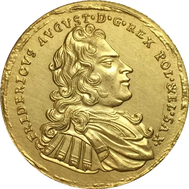 1697 מטבעות פולניים נחושת מוזהבת מטבעות עתיקות