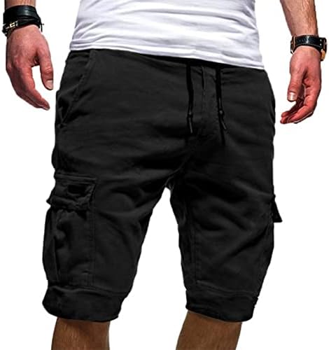 מכנסיים קצרים לגברים של ymosrh קיץ מזדמן חיצוני טלאים כיסים סופר ספורט מכנסיים קצרים מכנסיים