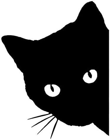 חתול קריקטורה מהורהר לחתול מקסים חתול חיות מחמד PEATING מדבקה מכונית 4.3x5.5 אינץ 'מדבקה מדבקה לרכב חלון רכב חלון פגוש קיר תפאורה