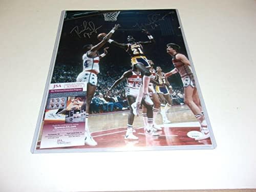 מייקל קופר ריק מהורן לייקרס לעומת 76ers JSA/COA חתום 11x14 תמונה - תמונות NBA עם חתימה