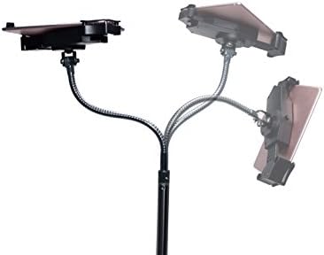 עמדת רצפת צוואר גוונוז-צוואר הגוונון הקומפקטי והמתכוונן של CTA עם גלגלים מסתובבים לאייפד 7/8/ 9 gen 10.2 ”, iPad Air 4, 12.9”, Surface