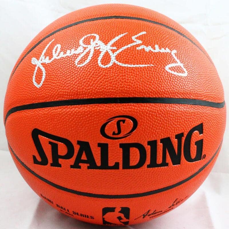 יוליוס ארווינג חתימה על חתימה NBA Spalding Basketball- JSA היה עד *כסף - כדורסל חתימה