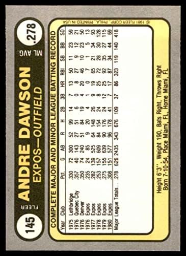 1981 Fleer 145 Andre Dawson Expos NM/MT Expos