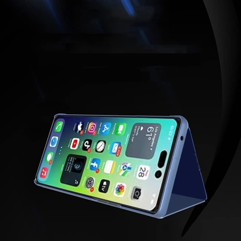תואם עם אייפון 14 פרו מקס מקרה דק מראה עיצוב תצוגה ברורה להעיף סגנון ספרים אולטרה דק מגני מעטפת עם רגלית מקרה לאייפון 14 פרו מקס 6.7 מראה
