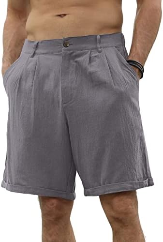 מכנסי פשתן של סקיגול מכנסיים אימון מכנסיים קצרים, 2023 מכנסי טרנינג קיץ מזדמנים לגברים כפתור גדול כלפי מטה אלסטיים.