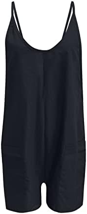 מכנסיים קצרים מזדמנים של נשים סרבל עם רצועות ספגטי בכיס, ללא שרוולים, ללא שרוול רומפר 2023 תלבושות אופנה תלבושות