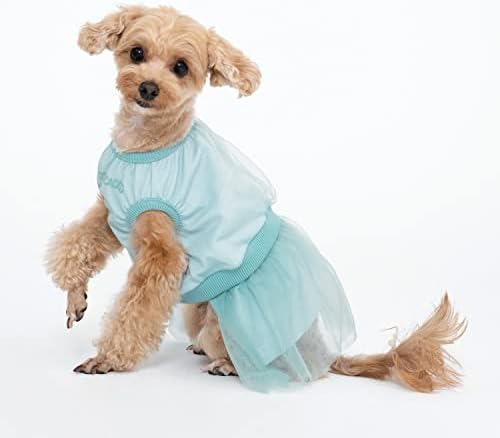 Ccoccadog שמלת נסיכת כלבים שמיים כחולים xlarge, חצאית טוטו כלבים, שמלת פרע טול, מעודנת ואופנה, מושלמת למסיבות ואירועים אחרים לכלבים קטנים