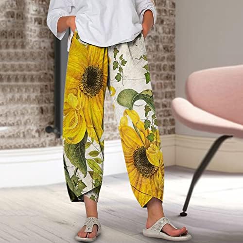 מכנסי פאלאצו לרגל רחבה של פירו לנשים לנשים מכנסי קפרי קצוצים בקיץ מכנסיים מזדמנים פלוס מכנסיים עם כיס עם כיס