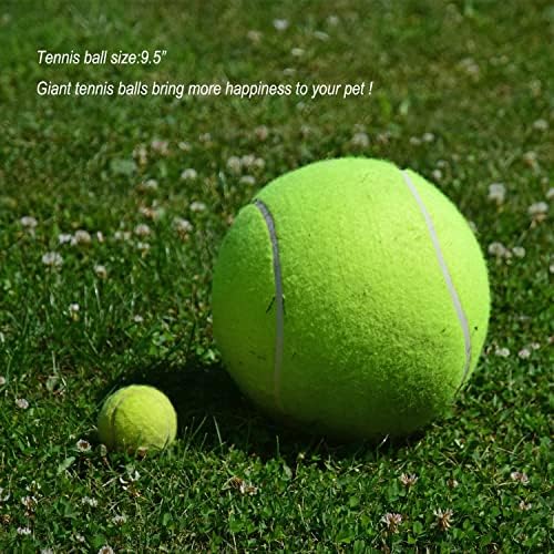 כדור טניס גדול של Puleebo לכלבים-9.5 כדורי טניס ענקיים מתנפחים צעצועי חיית מחמד גדולים עבור כדור צעצועים כלבים חיצוניים/מקורה ספורט כלבים