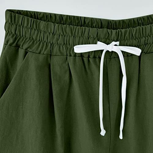 WPOUMV BERMUDA מכנסיים קצרים לנשים עם מכנסי חמניות של דגל כיס אמריקה מקצרים קיץ סתום מכנסיים אלסטיים מותניים אלסטיים