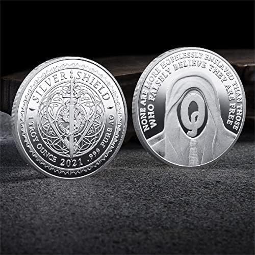 מטבע וירטואלי דיגיטלי תלת מימדי תלת מימדי מטבעות זיכרון מטבעות נציעות במטבע Q של ארצות הברית