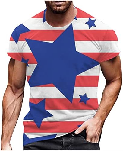חולצות דגל אמריקאיות מגניבות מגניבות חולצות צוואר קז'ן צוואר שרוול קצר חולצות 2023 אימון קיץ אתלטי חולצת טשט