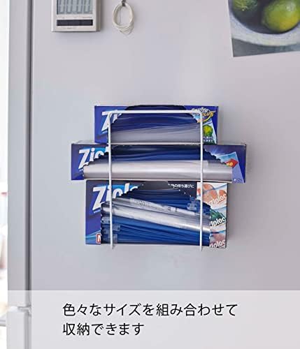 יאמאזאקי 5048 מחזיק תיק מקפיא מגנטי, מגדל, לבן, בערך. W 7.5 x D 3.9 x H 9.3 אינץ ', מגדל, אחסון שקיות ניילון, מקרה רקמות מגנטיות