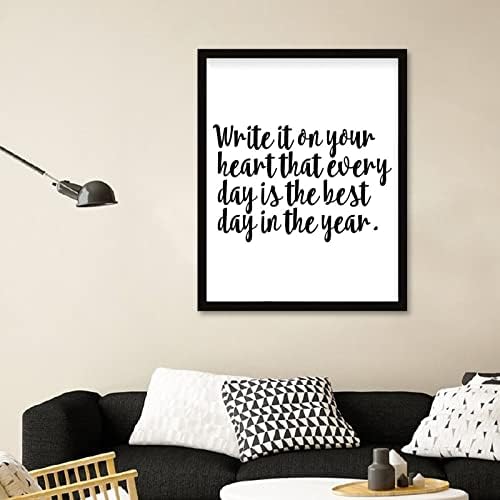 שלטי עיצוב הבית עם אמרות, כתוב את זה על ליבך שכל יום הוא היום הכי טוב בשנה ..., שלט עץ ממוסגר וינטג