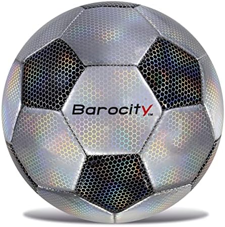 כדור כדורגל קלאסי של Barocity - כדור אישום רשמי של ילד וילדה בכדור עם דפוס משושה קשת רעיית קשת, עמיד, מקורה, בחוץ, אימונים, אימון, זמן