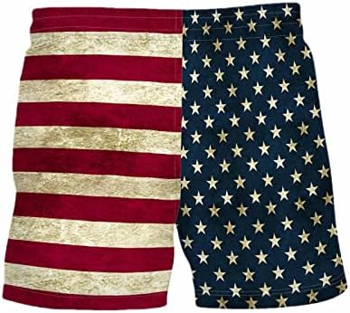 מכנסי בגד ים יבש מהיר גברים דגל אמריקאי הדפסת אופנה ספורט גזעי שחייה בתוספת גזעי בוקסר פטריוטיים בגודל בגדי ים בגדי ים