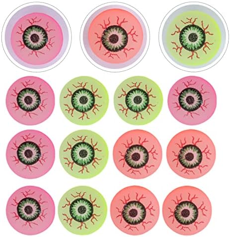 Ganazono 120 PCS כדורי קופצנים של גלגל עיניים ליל כל הקדושים לכדורים קופצניים לילדים לילדים כדורי עין קופצניים דפוס כדורי קפיצה