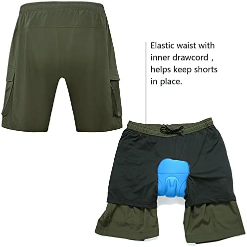 מכנסי אופני הרים רופפים של GGK מכנסיים קצרים של MTB משקל רופף מכנסיים קצרים מרופדים MTB