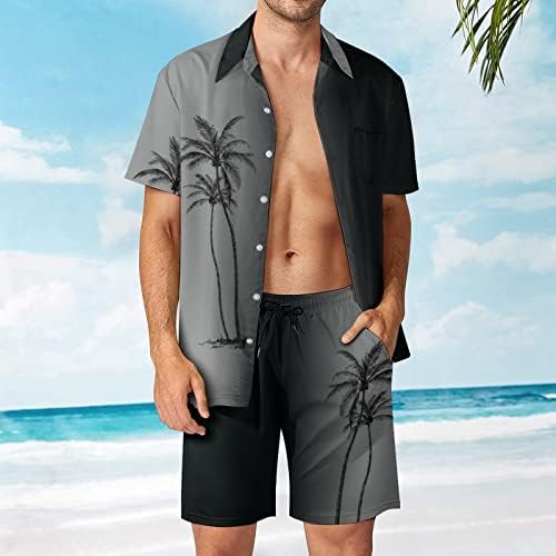 תלבושות מזדמנים של Xiloccer לגברים תלבושות מערביות מזדמנות חכמות לגברים חליפת מכנסיים להזיע חוף חופשה חוף חוף שרוול קצר מכנסיים קצרים
