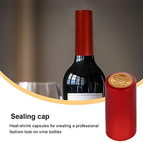צמרות שחורות של Upkoch 400 יחידות חום מכווץ כמוסות יין בקבוק יין חום מכסה כובעים יין מכווץ אטום בקבוק בקבוק כוסות מכוסות מכסי פלסטיק מכסים
