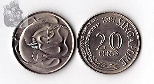 אסיה סינגפור 20 נקודות לשנת מטבע אוסף מתנות מטבע זרות אקראיות