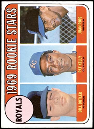 1969 Topps 619 Royals Rookies Pat Kelly/Bill Butler/Juan Rios Kansas City Royals NM Royals