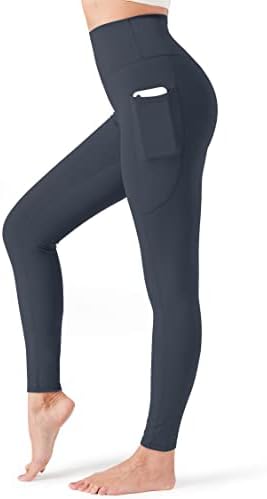 Yoyoyoga חותלות יוגה לנשים מלטש פחמן 8 דרך למתוח מותניים גבוהים עם כיסים אימון מפעיל מכנסי יוגה