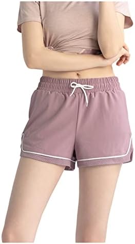 מכנסיים קצרים לנשים של יוניהונג מכנסי מותניים אלסטיים ספורט מכנסיים קצרים מהיר תרגיל יבש תרגיל מכנסיים קצרים אימון